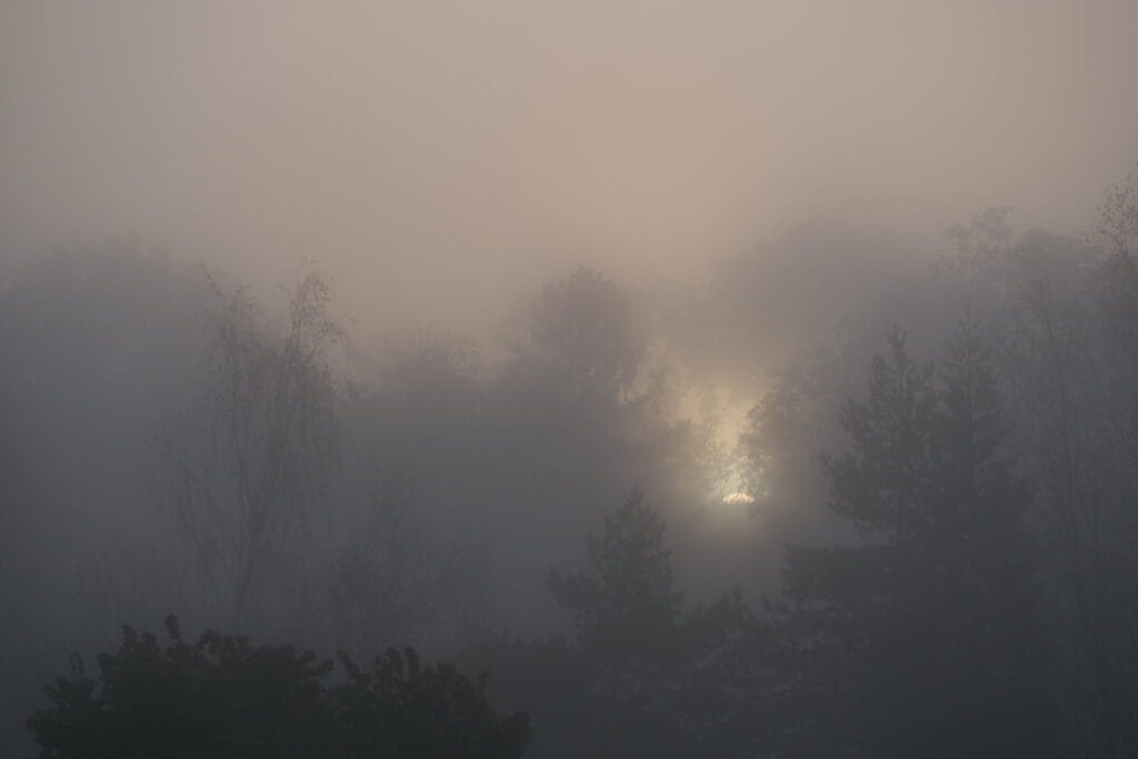18 - Aube rosée brayonne – Campagne noyée dans la brume matinale