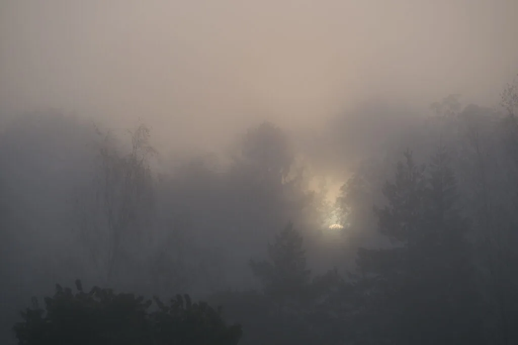 18 - Aube rosée brayonne – Campagne noyée dans la brume matinale